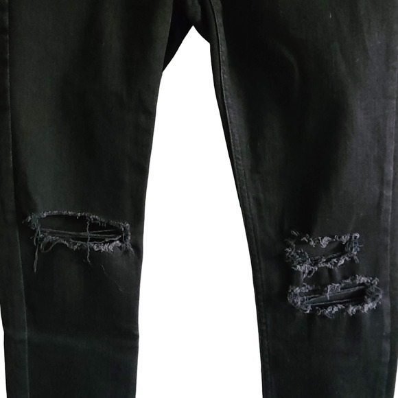 WE THE FREE Black Button Fly Busted Knee Distressed Jeans OB1153075 Women's 26 - Picture 5 of 16